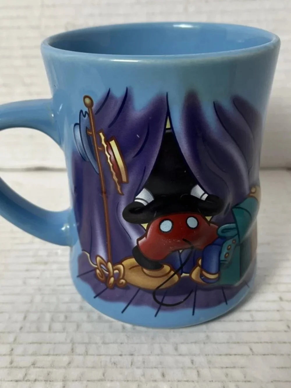 Disney MICKEY MOUSE 3D RELIEF MUG “Starring Tonight” Stage Curtain 16oz Cup